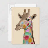 Carte Postale Giraffe multicolore (Devant / Derrière)