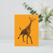 Carte Postale Giraffe Orange Avec Tête Citrouille (Debout devant)