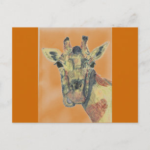 Carte Postale Giraffe Rire