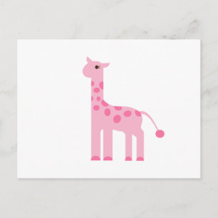 Carte Postale Giraffe rose