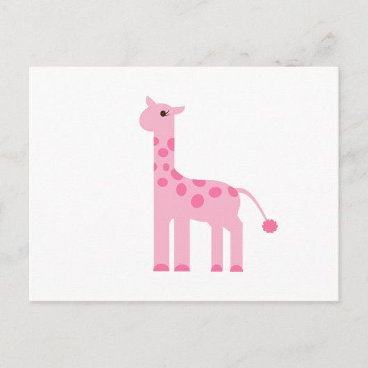 Carte Postale Giraffe rose (Devant)