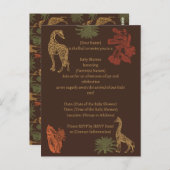 Carte Postale Giraffe rustique Brown Floral (Devant / Derrière)