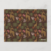 Carte Postale Giraffe rustique Brown Floral (Dos)
