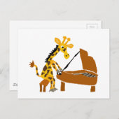 Carte Postale Giraffe sotte Jouer du piano (Devant / Derrière)