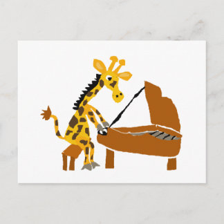 Carte Postale Giraffe sotte Jouer du piano