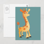 Carte Postale Giraffe souriante (Devant / Derrière)
