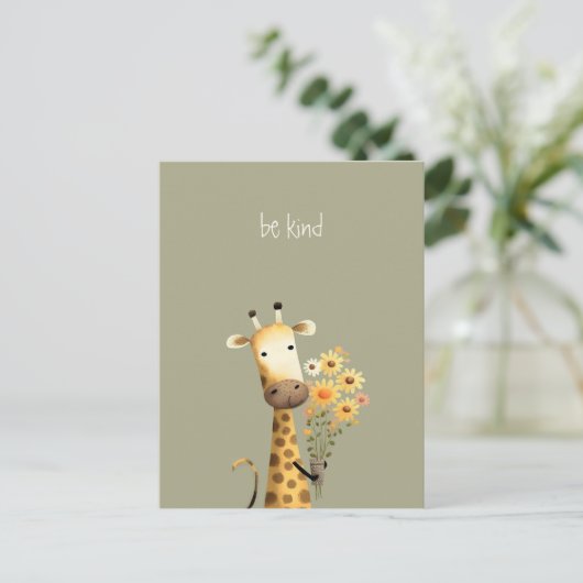 Carte Postale Giraffe - Soyez gentil (Debout devant)