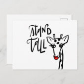 Carte Postale Giraffe Stand Tall, en lettres (Devant / Derrière)