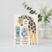 Carte Postale Giraffe Tea Party Anniversaire de enfant Party Inv (Debout devant)