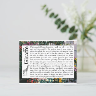 Carte Postale Giraffe - Un poème sur la guérison