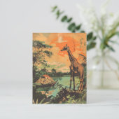 Carte Postale Giraffe vintage (Debout devant)