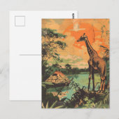Carte Postale Giraffe vintage (Devant / Derrière)