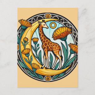 Carte Postale Giraffe vintage