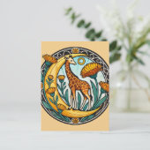 Carte Postale Giraffe vintage (Debout devant)