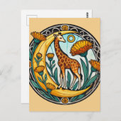 Carte Postale Giraffe vintage (Devant / Derrière)