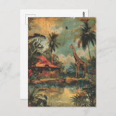 Carte Postale Giraffe vintage (Devant / Derrière)