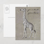 Carte Postale Giraffe vintage (Devant / Derrière)