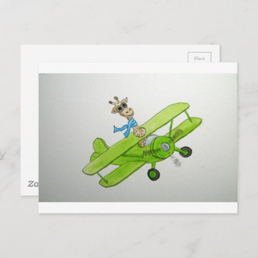 Carte Postale Giraffe volante (Devant / Derrière)