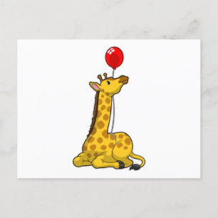 Carte Postale Giraffe with Balloon