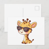 Carte Postale Giraffe with sunglasses (Devant / Derrière)