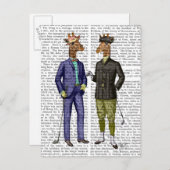 Carte Postale Giraffes de golf 2 (Devant / Derrière)