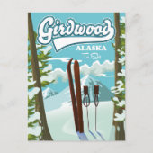 Carte Postale Girdwood Alaska pour skier (Devant)
