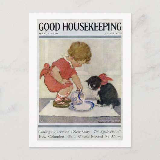 Carte Postale Girl and Kitten, Jessie Willcox Smith (Devant)