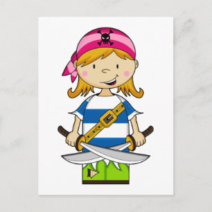 Carte postale Girl Bandana Pirate