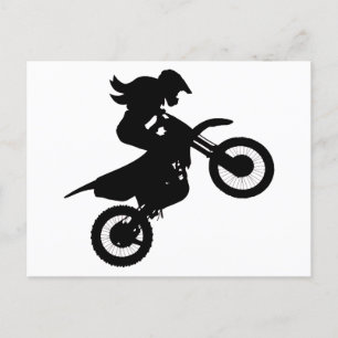 Carte Postale Girl Dirt Bike