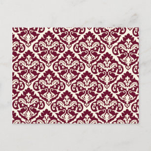 Carte Postale Girl French Damask Art