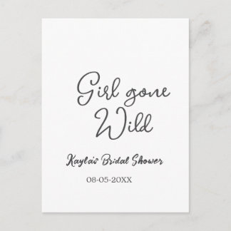 Carte Postale Girl gone wild bridal shower name date simple mini