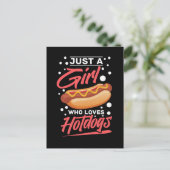 Carte Postale Girl Hotdog Fast Food Grill (Debout devant)