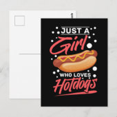 Carte Postale Girl Hotdog Fast Food Grill (Devant / Derrière)