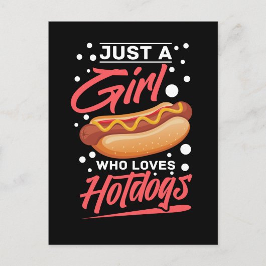 Carte Postale Girl Hotdog Fast Food Grill (Devant)