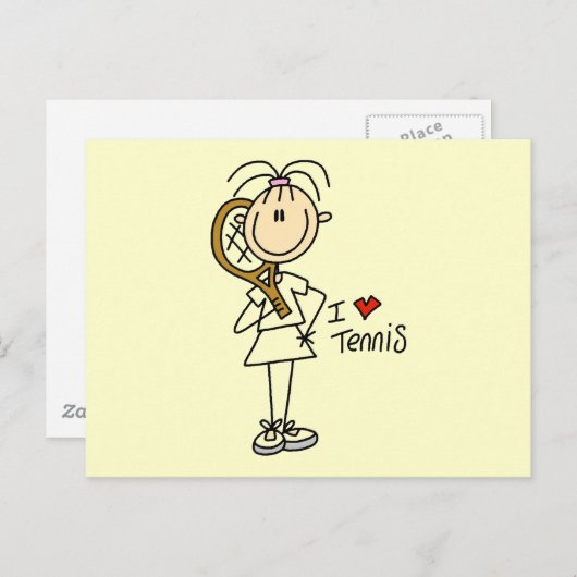 Carte Postale Girl I Love Tennis Tshirts et cadeaux (Devant / Derrière)