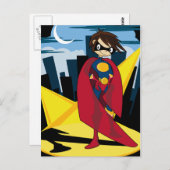 Carte postale Girl Superhero (Devant / Derrière)