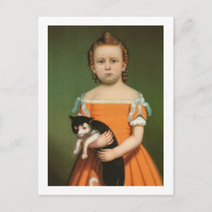 Carte Postale Girl with Kitten, William Thompson Barpét