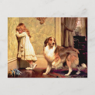 Carte postale : Girl with Pet Sheltie