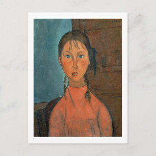 Carte Postale Girl with Pigtails, c.1918 (oil on canvas)