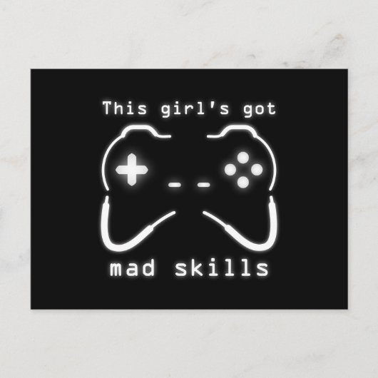 Carte Postale Girl's got Mad Skills Video Game Controller (Devant)