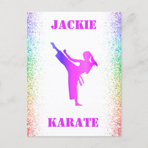 Carte Postale Girls Karate Rainbow Speckles