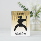 Carte Postale Girls Karate Stance Gold Parties scintillant Drip  (Debout devant)