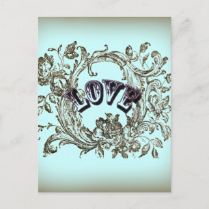 Carte Postale girly chic fleurir tourbillon pastel couleurs vict