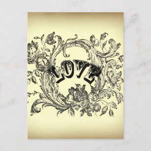 Carte Postale girly chic fleurir tourbillon pastel couleurs vict