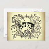 Carte Postale girly chic fleurir tourbillon pastel couleurs vict (Devant / Derrière)