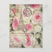 Carte Postale girly chic retro mode paris eiffel tower (Devant)