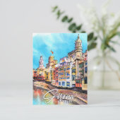 Carte Postale Girona Espagne Aquarelle Peinture Voyage (Debout devant)