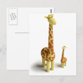 Carte Postale Girrafe Et Giraffe De Bébé (Devant / Derrière)
