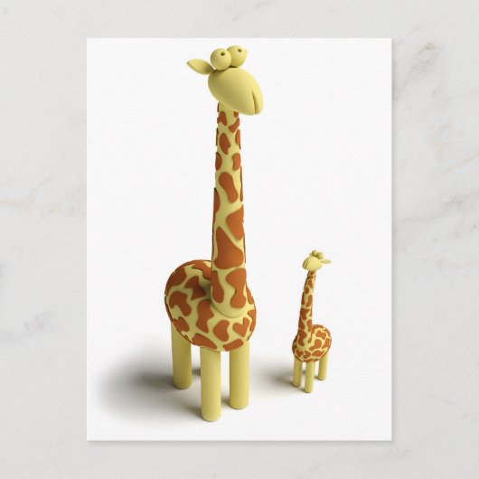 Carte Postale Girrafe Et Giraffe De Bébé (Devant)