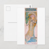 Carte Postale Gismonda, Sarah Bernhardt, Mucha (Devant / Derrière)